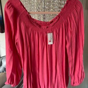BNWT Bright Pink Off Shoulder Blouse Sz XXL from Reitmans